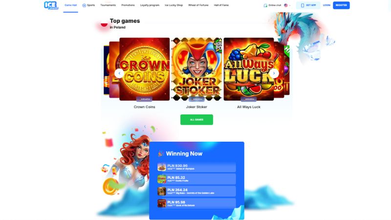 IceCasino zrzut ekranu